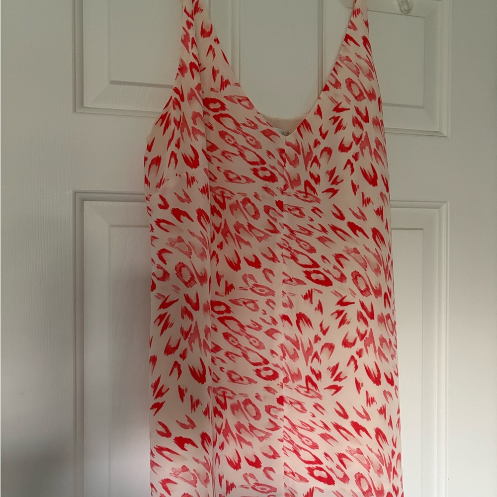 CAbi Flirty Cami Red and White Patterned   V-neck Style 267